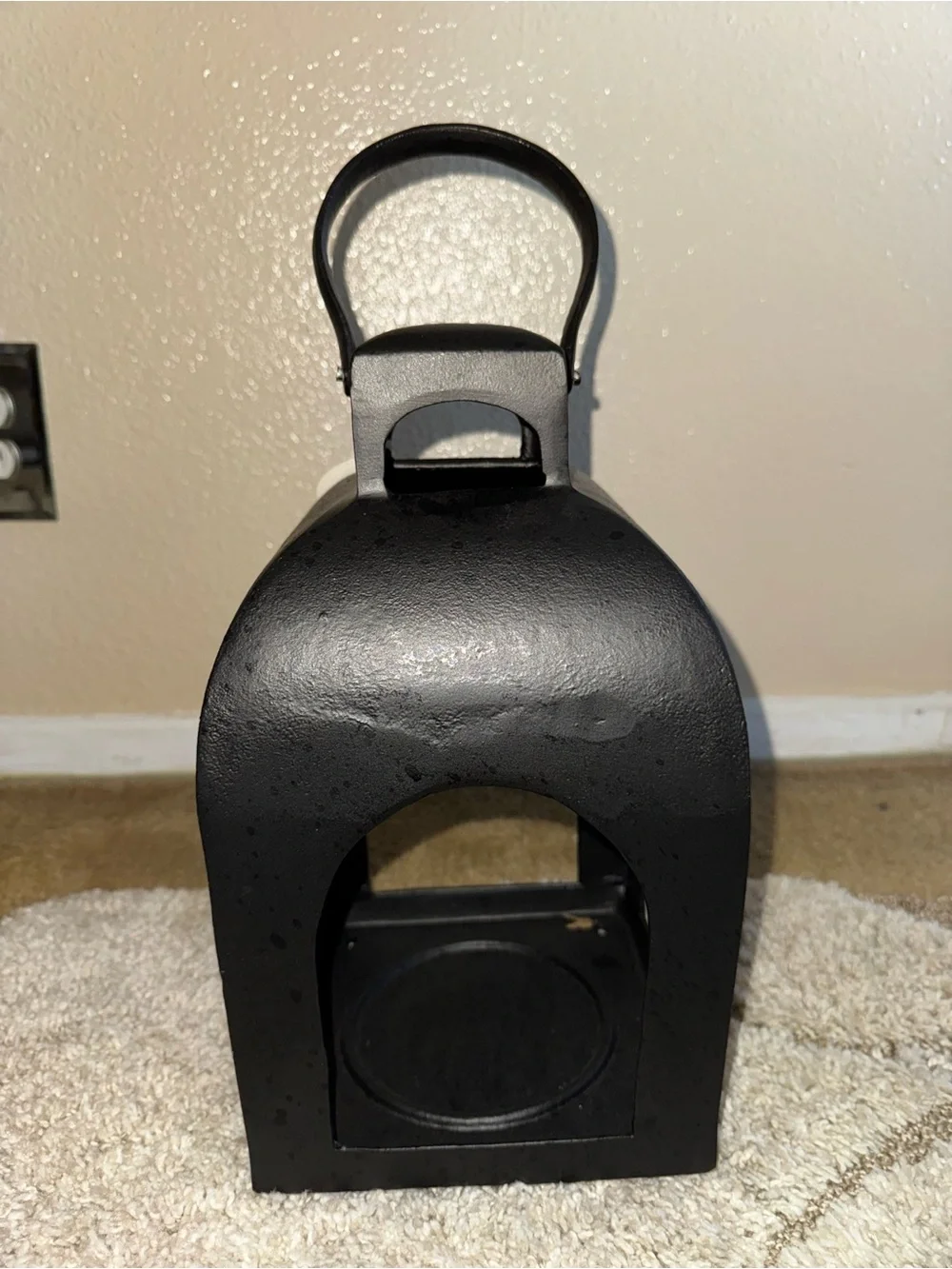 Threshold Cast Aluminum Lantern – Black 13.5” Pillar Outdoor Candle Holder NWT